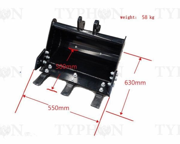 2-3.5 Ton Mini Excavator Attachment 550mm Teeth Bucket Trenching Buckets 21 inch for TERROR X2