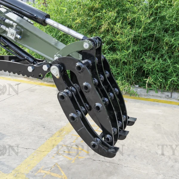 Compact Grapple Attachment For 2-3 ton Mini Excavator Wide Opening Wood Grab