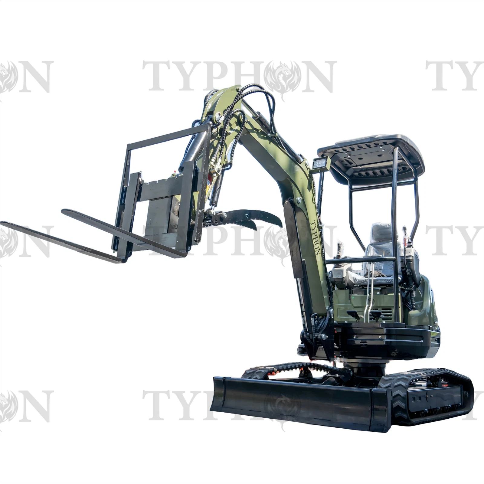 Pallet Fork Attachment for 2.5-3 ton Mini Excavator Adjustable Stabilizer Bar
