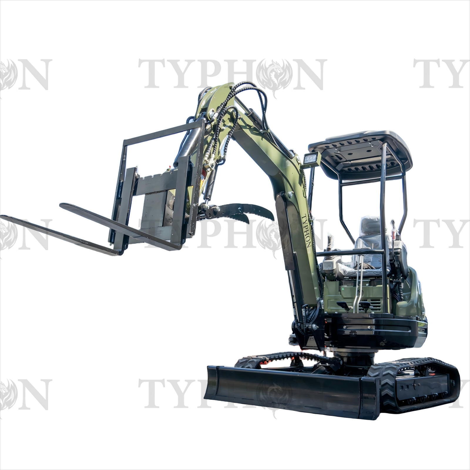 Pallet Fork Attachment for 2.5-3 ton Mini Excavator Adjustable Stabilizer Bar USA
