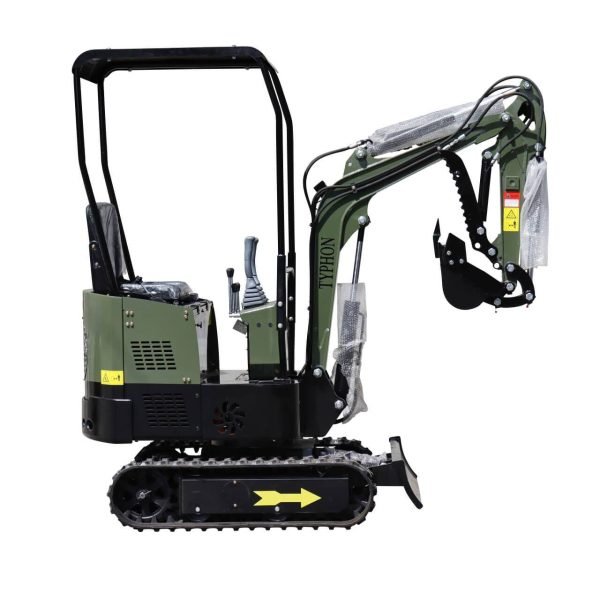 TYPHON TERROR X STORM Mini Excavator 1 Ton Trench Digger with Canopy, Hydraulic Thumb Clip, Bucket USA
