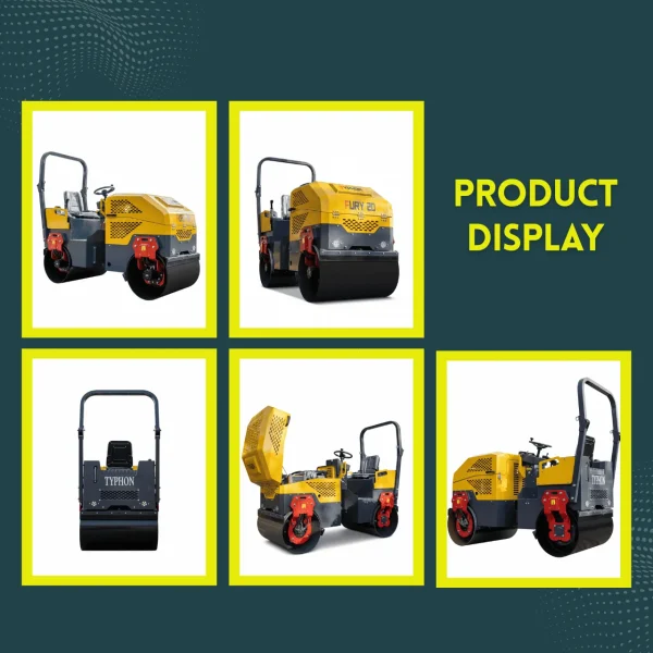 TYPHON FURY 20 Mini Road Roller 2Ton Hydraulic Oil Vibratory B&S 23hp USA engine