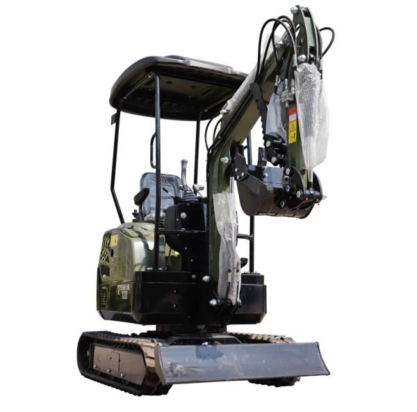 TYPHON TERROR XIII Mini Excavator – 1.3 Ton Trench Digger with Canopy, Hydraulic Thumb Clip, 13.5hp B&S Engine USA