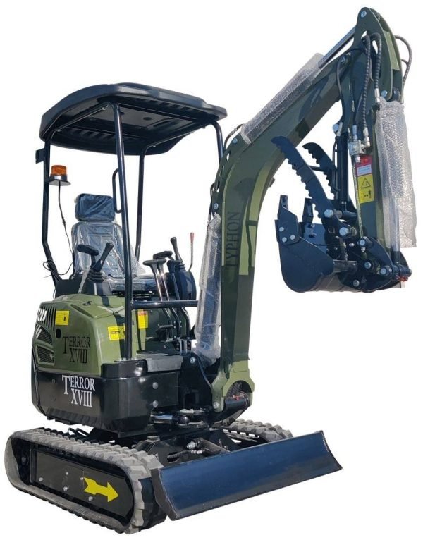 2025 4000 lb Typhon Terror XVIII Mini Excavator Rubber Track with Kubota Diesel Engine USA