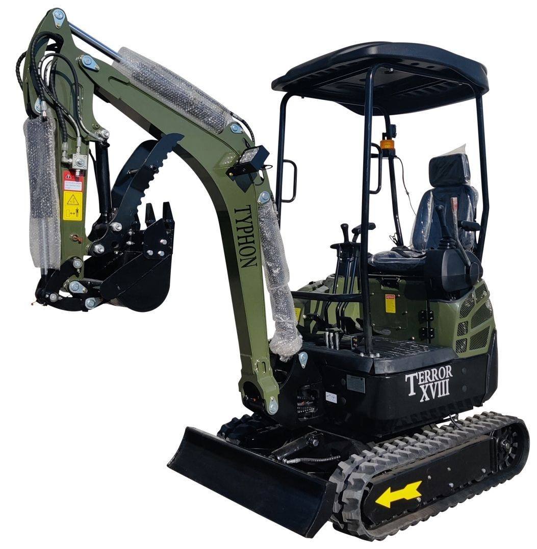 2025 4000 lb Typhon Terror XVIII Mini Excavator Rubber Track with Kubota Diesel Engine USA