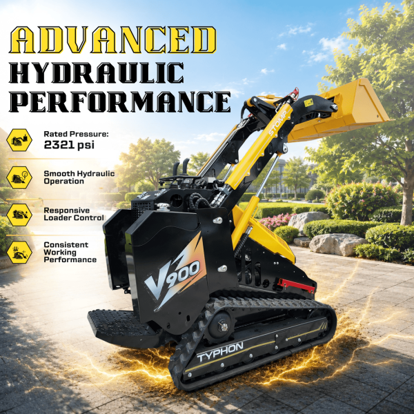 Brand New TYPHON STOMP V900 1.4 Ton Compact Track Loader with 25HP Kubota Diesel Engine 1,102 lb Max Load