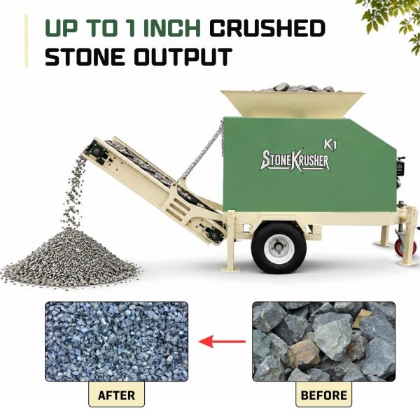TYPHON STONEKRUSHER K1 Compact Rock Crusher 11.7 HP Honda GX390 Towable Jaw Crusher Konstructz Series