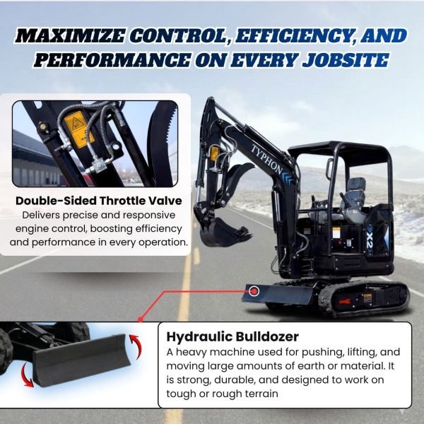 TYPHON TERROR X2 Max Canopy Mini Excavator Powerful 2.5 Ton Compact Machine with Yanmar Engine Advanced Hydraulic System