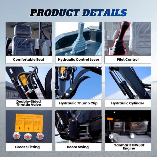 TYPHON TERROR X2 Max Canopy Mini Excavator Powerful 2.5 Ton Compact Machine with Yanmar Engine Advanced Hydraulic System