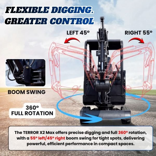 TYPHON TERROR X2 Max Canopy Mini Excavator Powerful 2.5 Ton Compact Machine with Yanmar Engine Advanced Hydraulic System