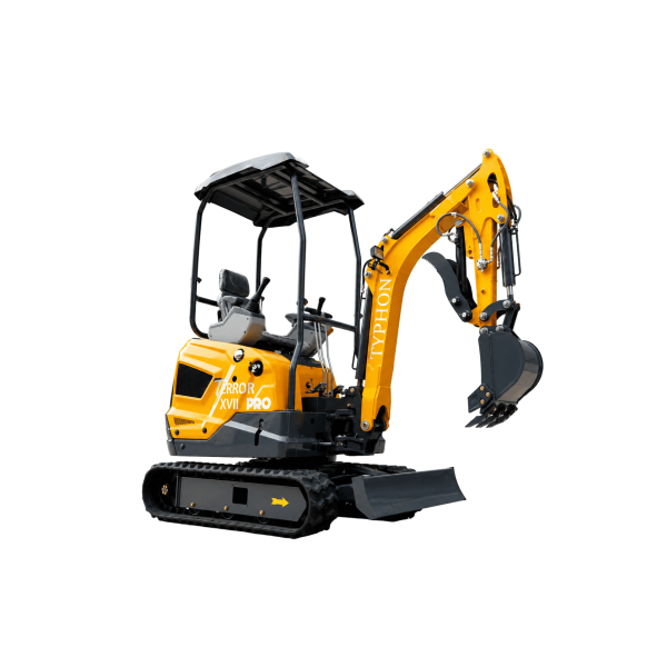 TYPHON TERROR XVII PRO 3800 lb Mini Excavator, Kubota D902 Diesel, Hydraulic Thumb, Pilot Controls, 14kN Dig Force