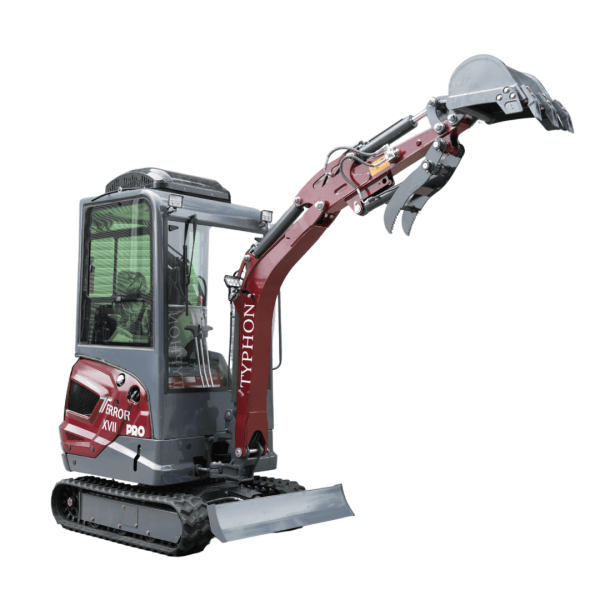 TYPHON TERROR XVII PRO Prestige Edition 4000 lb Enclosed Mini Excavator with Kubota Power & Advanced Hydraulics