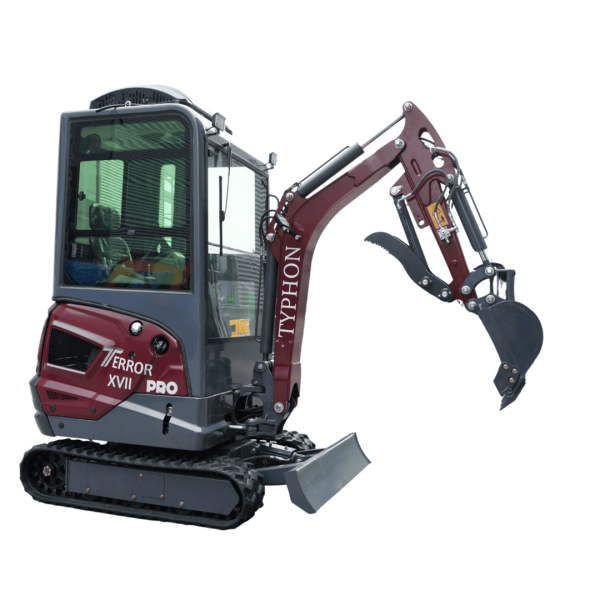 TYPHON TERROR XVII PRO Prestige Edition 4000 lb Enclosed Mini Excavator with Kubota Power & Advanced Hydraulics