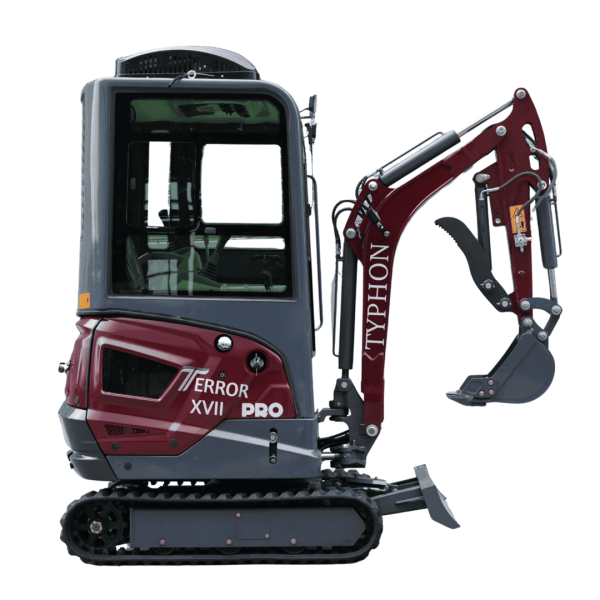TYPHON TERROR XVII PRO Prestige Edition 4000 lb Enclosed Mini Excavator with Kubota Power & Advanced Hydraulics