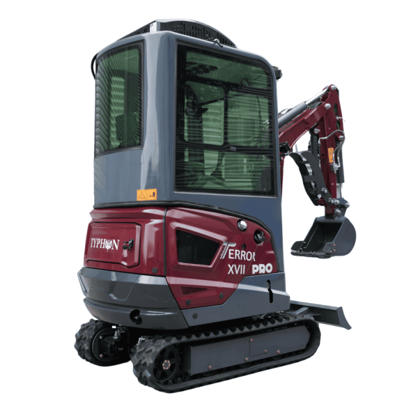 TYPHON TERROR XVII PRO Prestige Edition 4000 lb Enclosed Mini Excavator with Kubota Power & Advanced Hydraulics