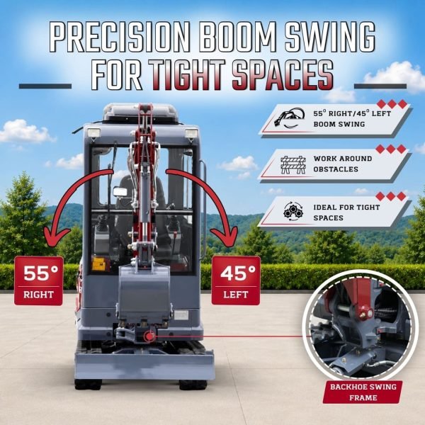TYPHON TERROR XVII PRO Prestige Edition 4000 lb Enclosed Mini Excavator with Kubota Power & Advanced Hydraulics
