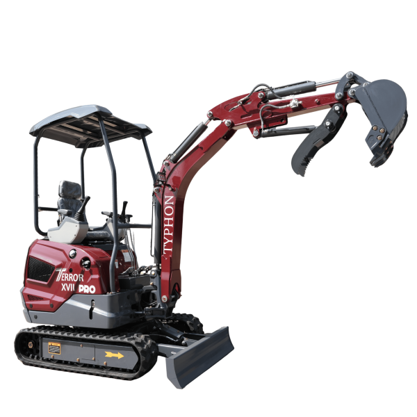 TYPHON TERROR XVII PRO 3800 lbs Mini Excavator Kubota Diesel, Hydraulic Thumb, Dozer Blade & Boom Swing