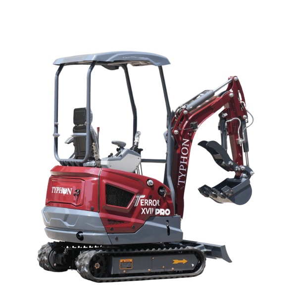 TYPHON TERROR XVII PRO 3800 lbs Mini Excavator Kubota Diesel, Hydraulic Thumb, Dozer Blade & Boom Swing