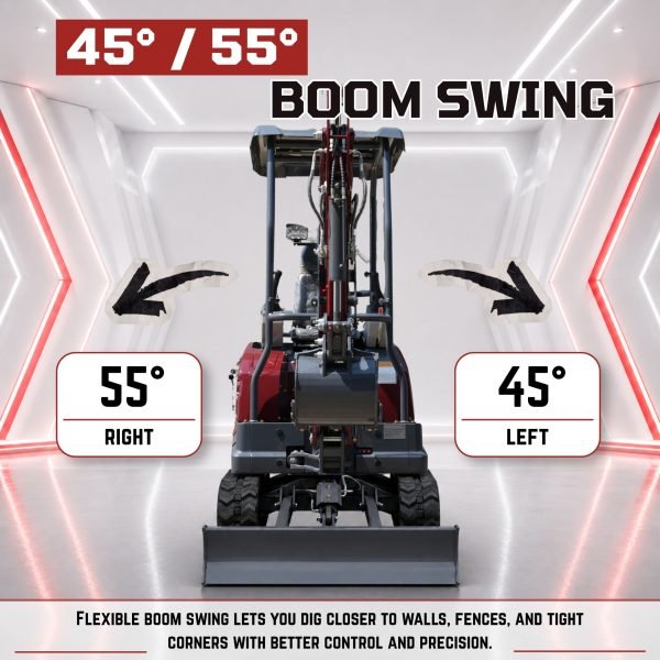 TYPHON TERROR XVII PRO 3800 lbs Mini Excavator Kubota Diesel, Hydraulic Thumb, Dozer Blade & Boom Swing