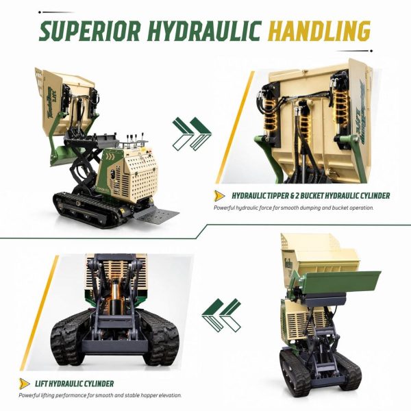 TYPHON ThunderDump Lift KONSTRUCTZ Series Tracked Dumper, 2,205 lb Load Capacity Honda GX390 11HP Gas Engine,