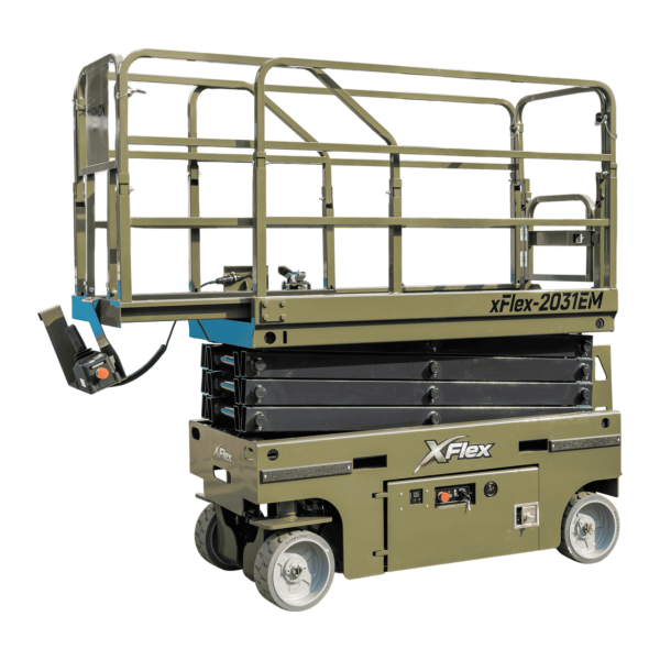 TYPHON xFLEX-2031EM 1.2 Ton Electric Mini Scissor Lift with 20ft Max Platform Height and 19.7" Platform Extend