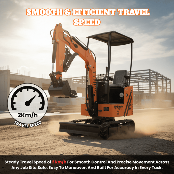 Typhon Tyrant X 1 Ton Mini Excavator with 13.5HP Briggs & Stratton Engine, Hydraulic Oil Cooler & Thumb Clip